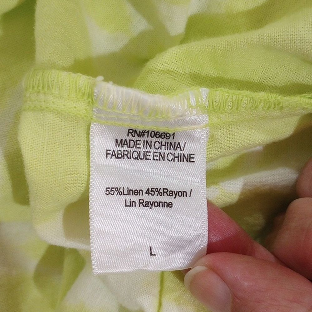 Young Fabulous and Broke Tie Dye Linen Blend Sand Dollar Shirt Dress, Size L - Picture 10 of 13
